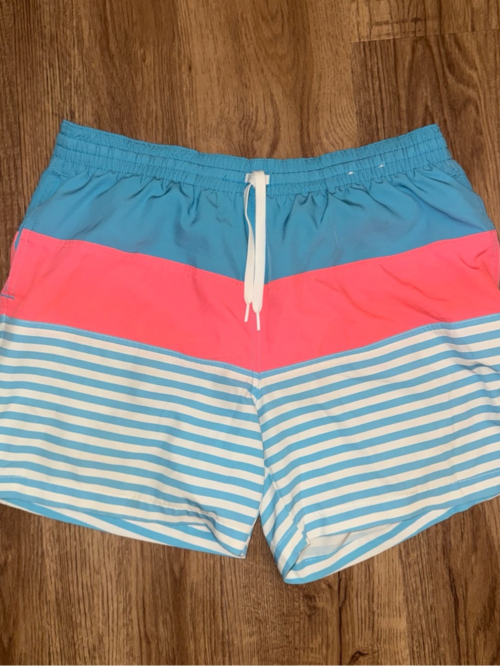 Chubbies Swim Trunks Mens Large Multicolor Stripe 5.5 Inseam Lined Stretch